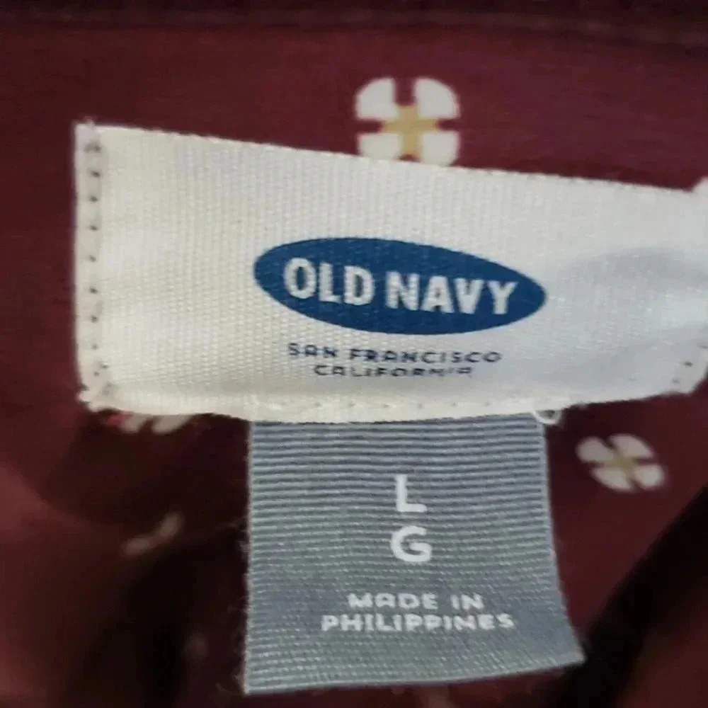 Old Navy | Dress | Burgundy Polkadot | Size L - Picture 8 of 8